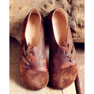 Retro brown leather shoes, 38/7.5